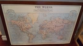Pottery Barn Wood Framed World Map