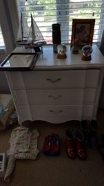 Vintage White Painted 3 Drawer Chest