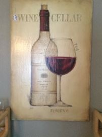 Signed Canvas Wine Art