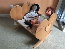 Vintage Heart Shape Doll Rocker