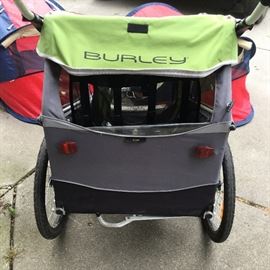 Burley D'Lite 2 Seat Stroller attaches to bike