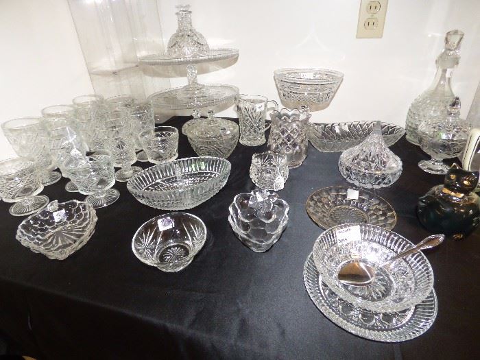 Princess House Crystal cake plates, etc., Wexford Mayonnaise set with serving spoon, etc.