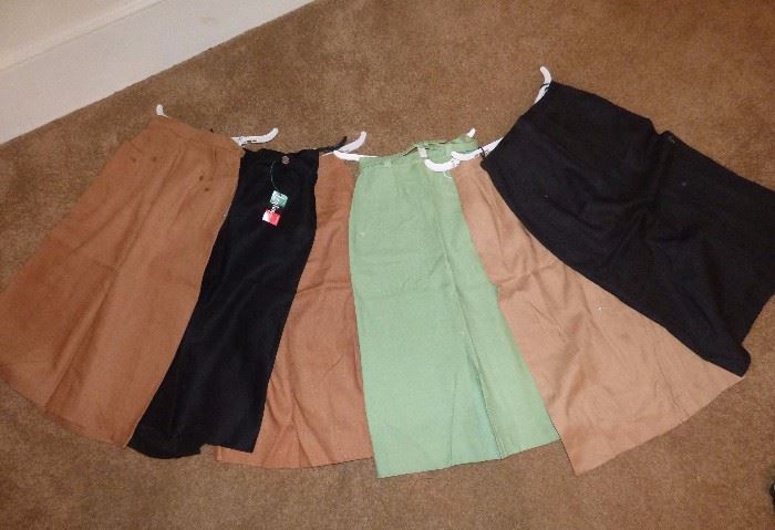 Vintage linen "straight" skirts (some with front pleat)