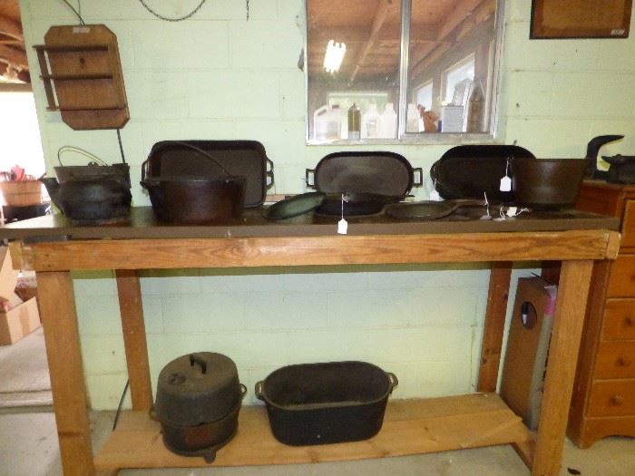 Vintage Cast Iron cook ware, etc