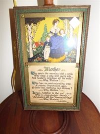 Vintage framed "Mother" poem 