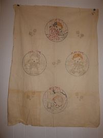Vintage baby spread partly embroidered