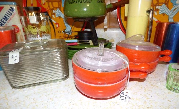 Vintage Glasbake & Glass refrigerator dish