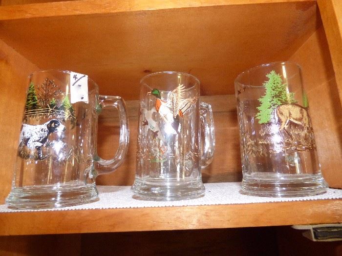Vintage wildlife glass mugs