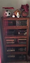 Globe-Wernicke Sectional Bookcase Made in Cincinnati: Oak 5-Stack Barrister Book Cases (1 of 2) Full of Texas A & M Year Books.  Other Texas Aggies items on the top.