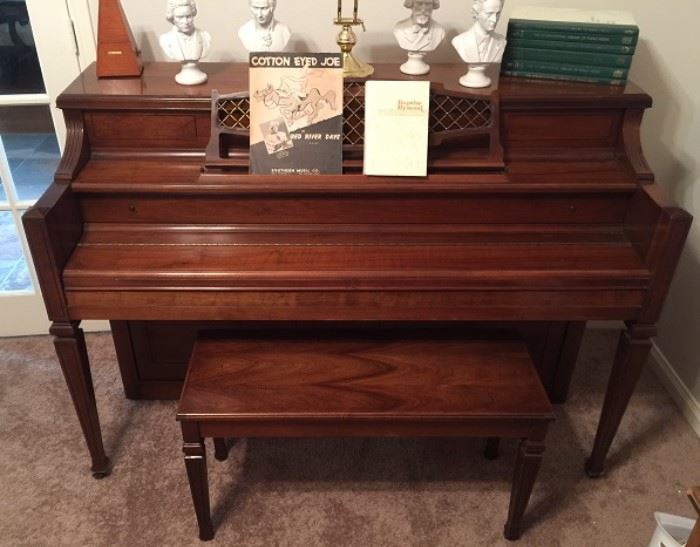 Kohler & Campbell Walnut 1979 Console Piano with Bench
