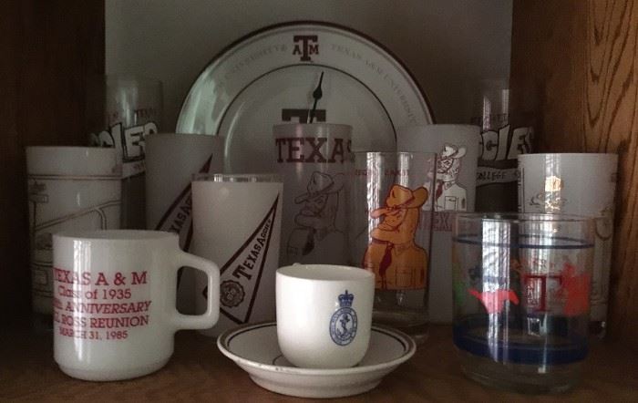 Texas A&M Miscellaneous Porcelain and Glassware