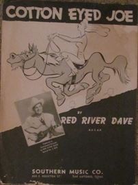 "Cotton Eyed Joe" by Red River Dave 1946 Sheet Music