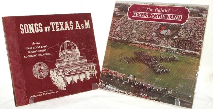 Texas A&M "Songs of Texas A&M" 78 RPM Album (SOLD)& The Fightin' Texas Aggie Band Album