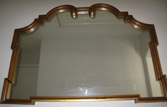Large Gold Leaf Framed Decorative Wall Mirror