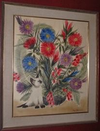 Vintage Water Color by Faye S. Hammons born in Louisiana on April 20, 1916.  The Fridge family lived in Dallas, TX in 1930.  By 1940 Faye had married and settled in San Leandro where she became the first president of the local art association.  She died there on July 1, 1997.