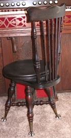 Antique Glass Ball and Claw Organ Stool
