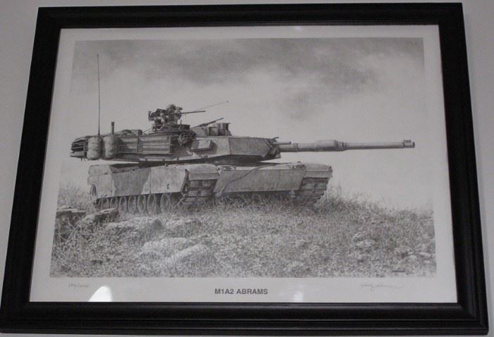 M1A2 Abrams Tank Jody Harmon Signed and Numbered  (386/[Framed Print