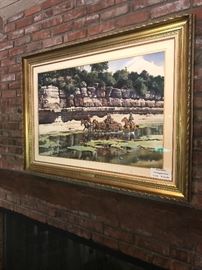 James Boren "Wading the River" watercolor 