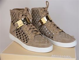 Lot 8. Michael Kors Suede Studded High Top Sneakers