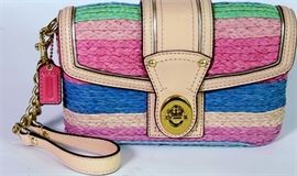 Lot 63. Coach Shoulder Strap Straw Bag
