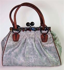 Lot 76. Sharif Metallic Leather Handbag