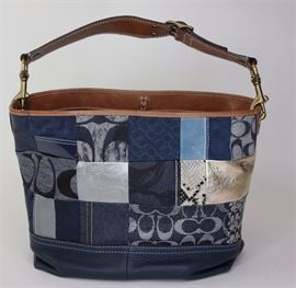 Lot 37. Coach Blue Patchwork Tote