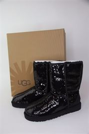 Lot 19. Ugg Women's Classic Black Sparkle Short Boots