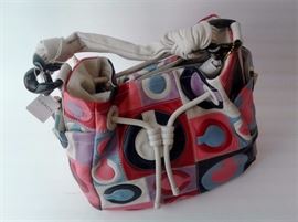 Lot 115. Coach Op Art Multicolor Leather Patchwork Handbag