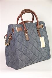 Lot 64. Michael Kors Hamilton Quilt Denim Tote