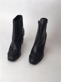 Lot 101. Alexander McQueen Leather Studded Ankle Boots