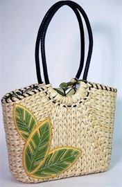 Lot 54. Brighton Macy Straw and Leather Bag