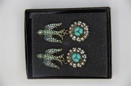 Lot 153. Pair of Clip-On Sparrow Earrings