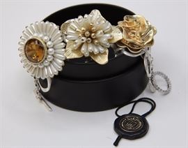 Lot 128. Costume Bracelet with Faux Pearl and Stones