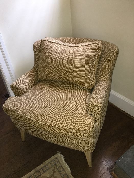 Pair of linen club chairs