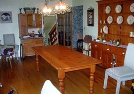 CUSTOM VINTAGE KRAMER FARMHOUSE FURNITURE TABLE.  SOLID PINE LONG X 34 WIDE