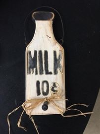 Wood milk sign
