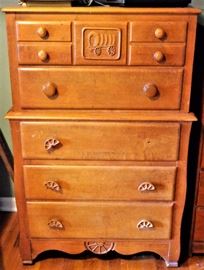 5 Drawer Pine Chest w/Matching Desk