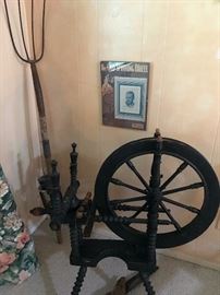 Authentic antique spinning wheel