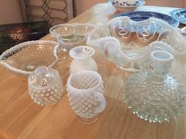 Fenton hobnail glass pieces