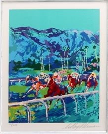 Lot#1231, LEROY NEIMAN, COLOR LITHOGRAPH, 131/1200 H 10" W 8", HORSES RACING. Hand signed