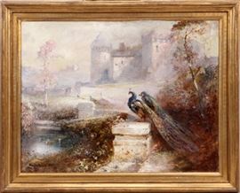 Lot#2035, DOUGLAS ARTHUR TEED (USA 1863-1929), OIL ON CANVAS, H 34", W 42", IDYLLIC GARDEN. Signed and dated 1926 lower left.  From a prominent Bloomfield Hills collector.