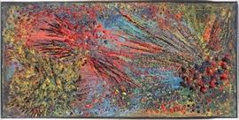 Lot#2122, WINIFRED KLARIN FIBERGLASS SCULPTURE, H 25.5", W 50", "METEORITE" Artist information on verso.