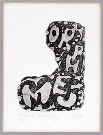 Lot#2194, CLAES OLDENBURG (SWEDISH-AMERICAN 1929), AQUATINT, 1962, H 8 1/2", W 6", "ORPHEUM SIGN" Pencil signed and dated 1962; E.A.; on Rives BFK paper; framed and matted under glass.