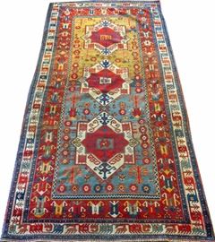 Lot#2232, ANTIQUE RUSSIAN CARPET, 1870-1880, 9' 4" X 5'