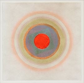 Lot#2275, BLANCHE NOTHSTEIN, MIXED MEDIA, H 14.25", W 14.25", "DREAM SERIES #12" Blanche Nothstein [American, 20th C.].  Label on verso contains artist information and title.  Framed under acrylic.