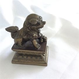 Brass Foo Dog.  3 3/4" height. 
