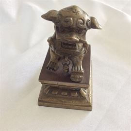 Brass Foo Dog.  3 3/4" height. 