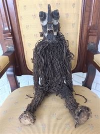 Kifwebe Masked Dancing Doll, Songye Tribe, Democratic Republic of Congo. 