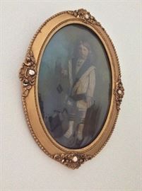 Antique Convex Framed Picture. 