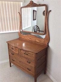 Antique Dresser with Mirror. 